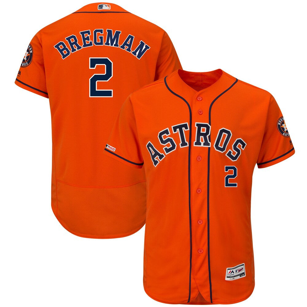 Alex Bregman #2 Houston Astros Majestic Alternate Limited Flex Base Player Jersey - Orange