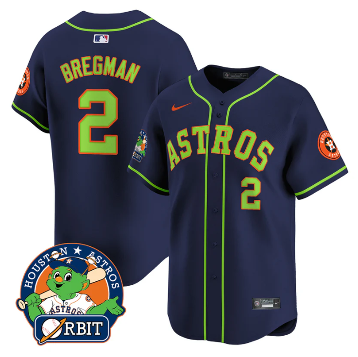 Alex Bregman #2 Houston Astros Orbit Patch Vapor Premier Limited V2 Jersey - Navy