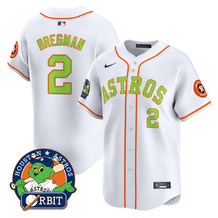 Alex Bregman #2 Houston Astros Orbit Patch Vapor Premier Limited V2 Whit Jersey