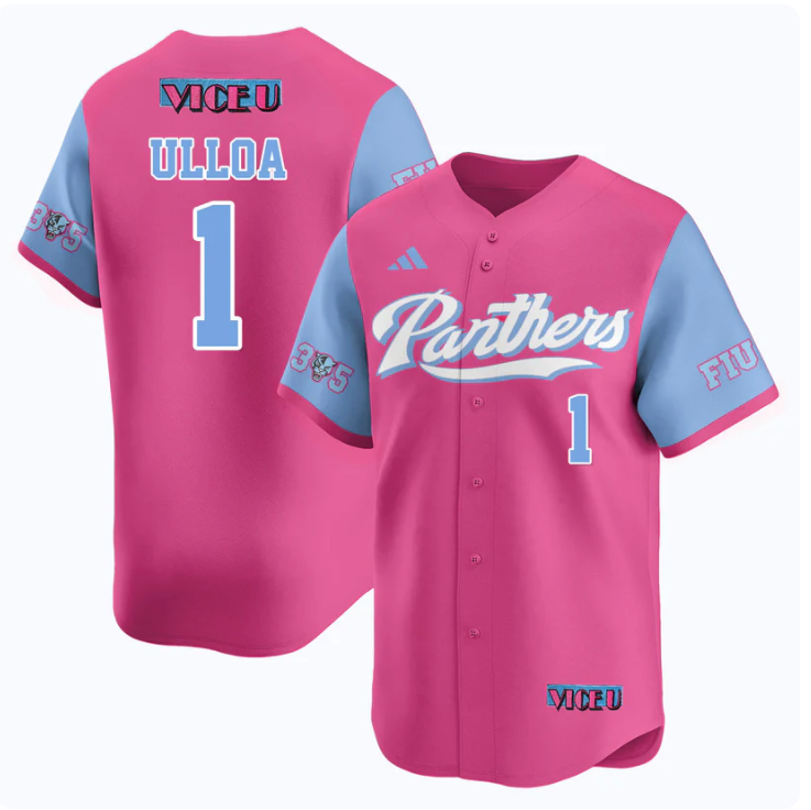 Alex Ulloa #1 2025 Fiu Baseball Vice U Limited Jersey - Pink