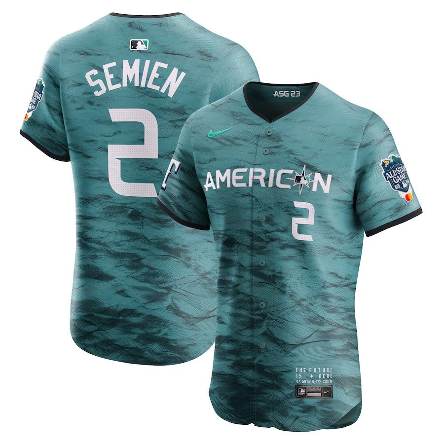 Marcus Semien #2 American League Nike 2023 Star Game Vapor Premier Elite Player Jersey - Teal