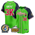 Hank Aaron #44 Atlanta Braves Andr #3K Atliens Patch Limited A Jersey - Green