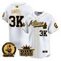 Hank Aaron #44 Atlanta Braves Andr #3K Atliens Patch Limited G Jersey - White