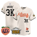 Atlanta Braves Andr #3K Atliens Peach Vapor Premier Limited Jersey