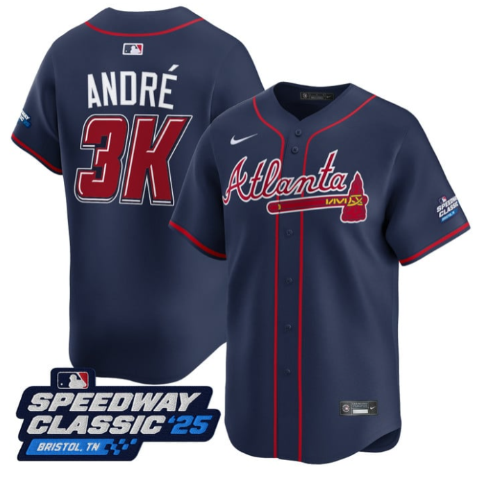 Atlanta Braves Andr #3K Speedway Classic Limited Jersey - Navy