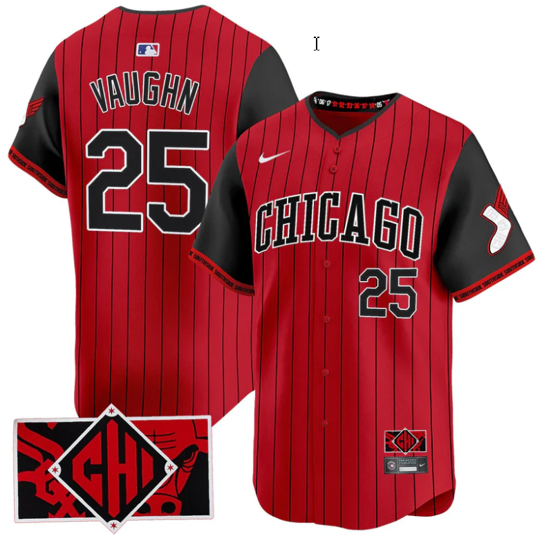 Andrew Vaughn #25 Chicago White Sox 2025 City Connect Limited Black Jersey - Red