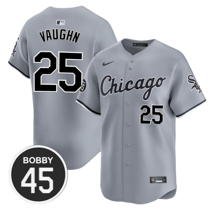 Andrew Vaughn #25 Chicago White Sox Bobby Jenks Road Limited Jersey - Gray