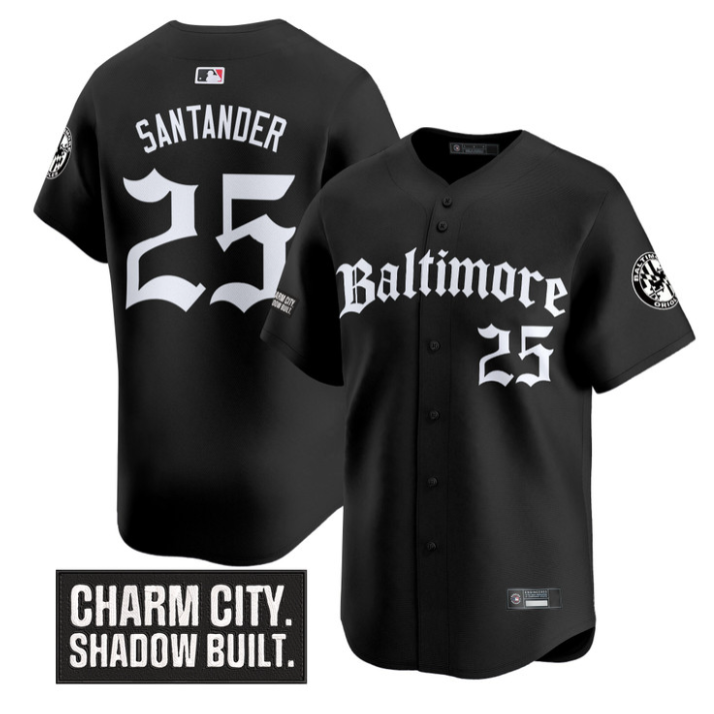 Anthony Santander #25 Baltimore Orioles Gothic Harbor Edition Limited Jersey - Black