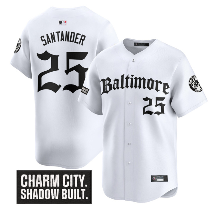 Anthony Santander #25 Baltimore Orioles Gothic Harbor Edition Limited Jersey - White