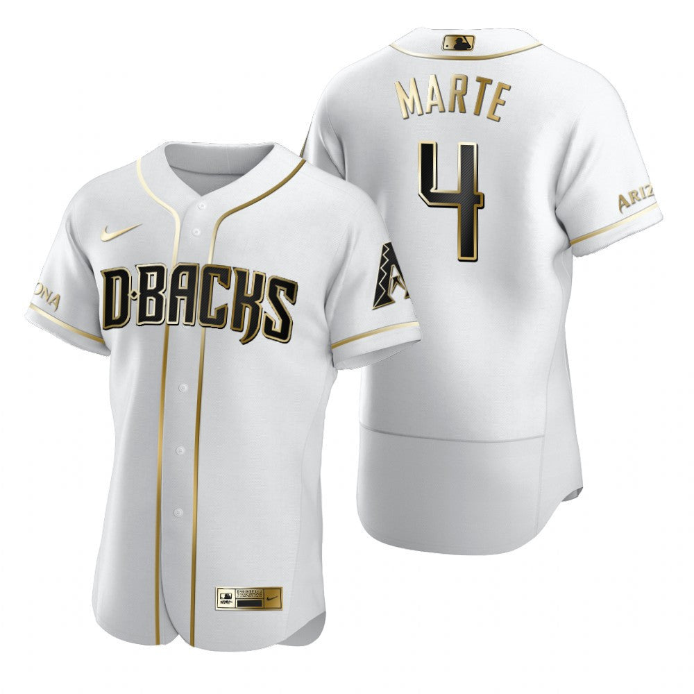 Ketel Marte #4 Arizona Diamondbacks Brandedition White Gift Diamondbacks Fans Limited Jersey - Golden