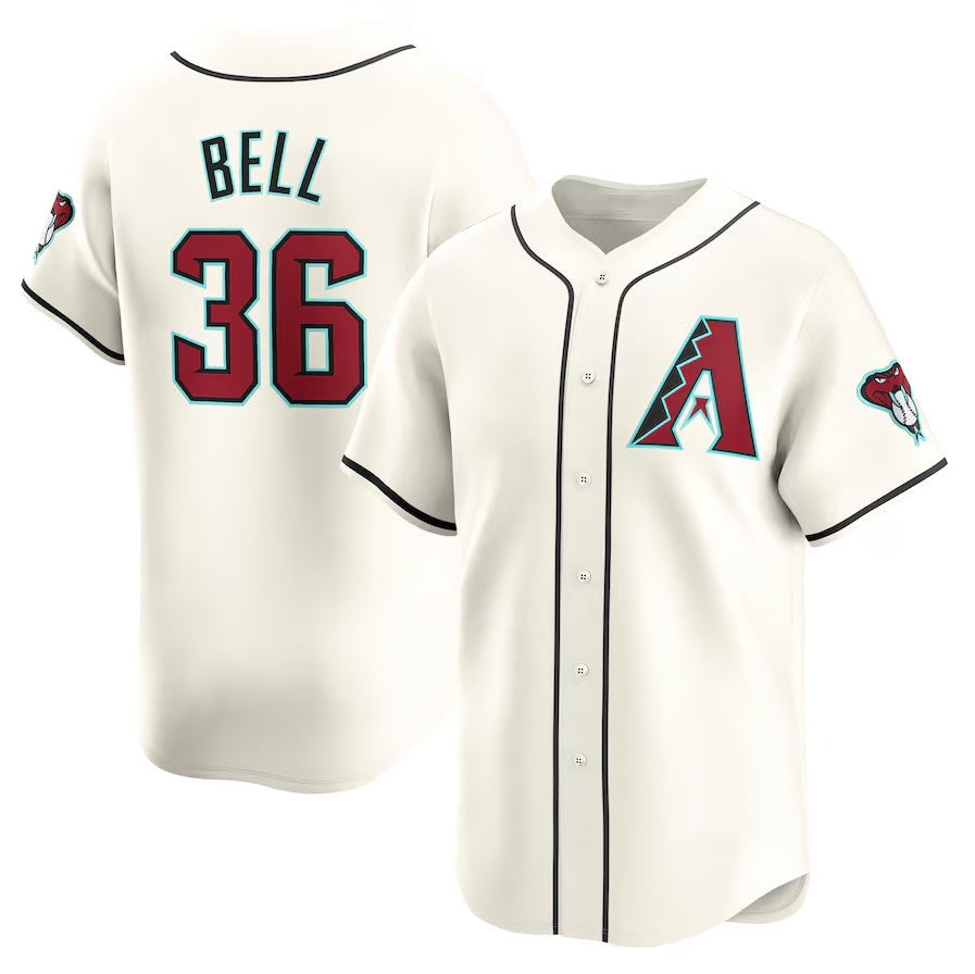 Josh Bell #36 Arizona Diamondbacks Home Limited Ba Player Jersey - Cream