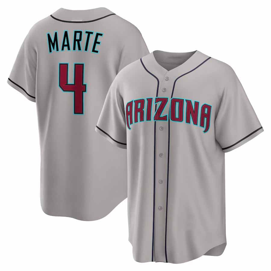 Ketel Marte #4 Arizona Diamondbacks Road Limited Baseball Jersey - Gray