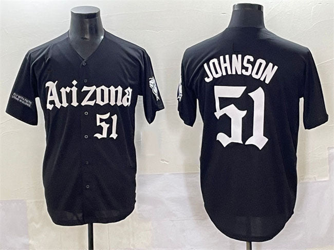 Randy Johnson #51 Arizona Diamondbacks 'Gothic Desert Fang Edition' Vapor Limited Jersey - Black