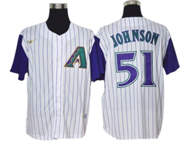 Randy Johnson #51 Arizona Diamondbacks Cooperstown Player Jerse Limited Jersey - White