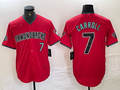 Corbin Carroll #7 Arizona Diamondbacks 2024 Cool Base Baseball Jers Limited Jersey - Red