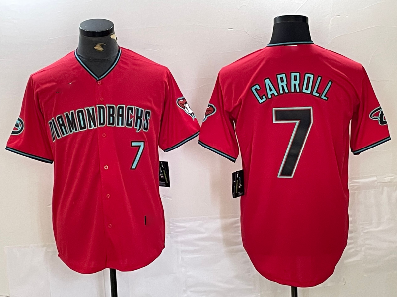 Corbin Carroll #7 Arizona Diamondbacks 2024 Cool Base Baseball Jers Limited Jersey - Red