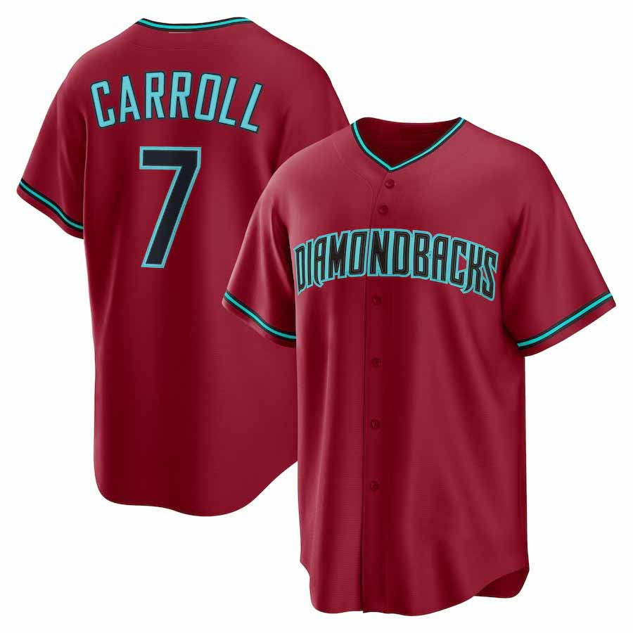 Corbin Carroll #7 Arizona Diamondbacks Alternate 2 Limited Baseball Jersey - Red