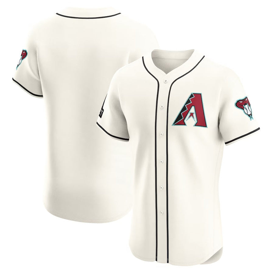 Arizona Diamondbacks Home Elite Patch Baseball Jersey - White