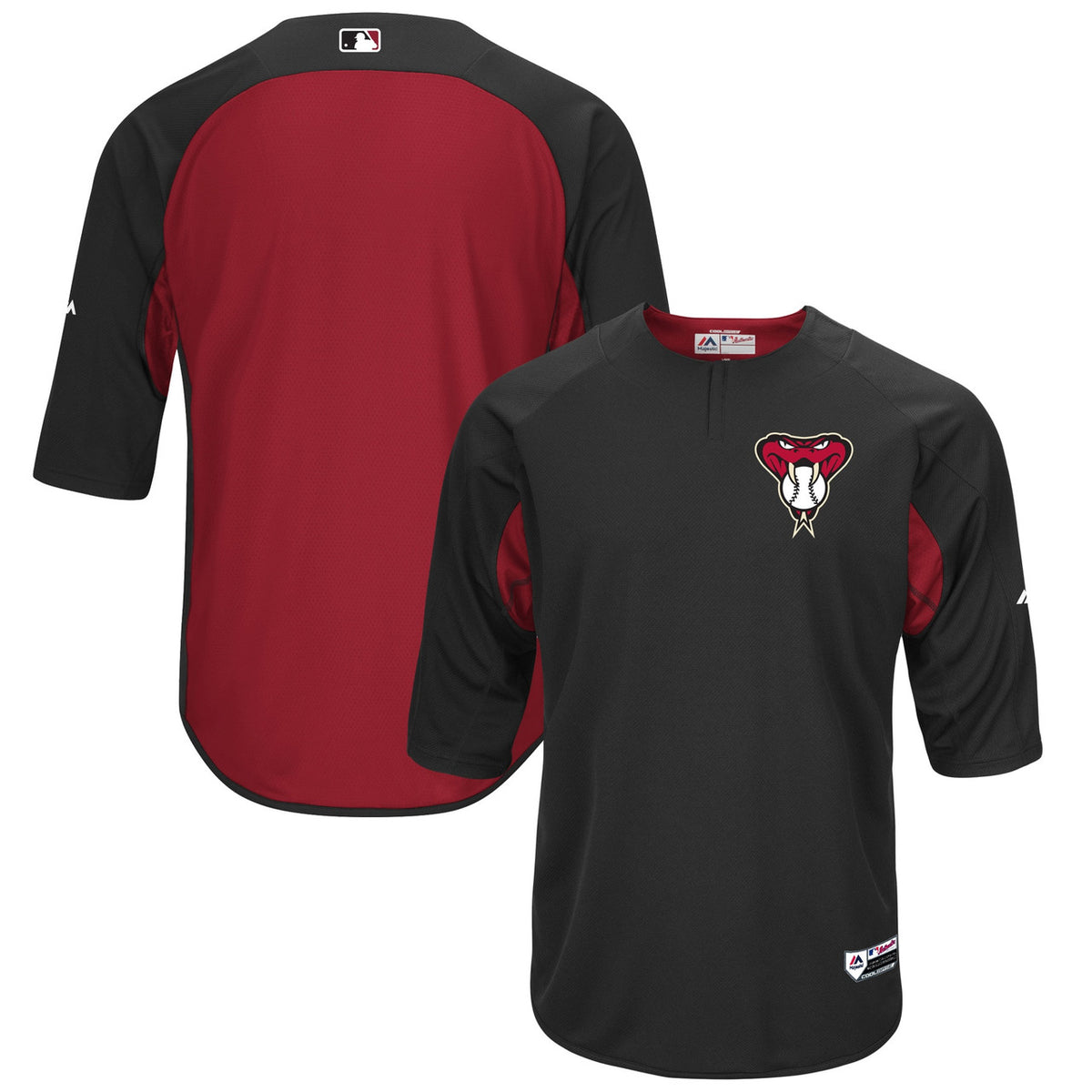 Arizona Diamondbacks #34 Majestic Authentic On Field Sleeve Blacksedona Batting Practice Jersey - Red