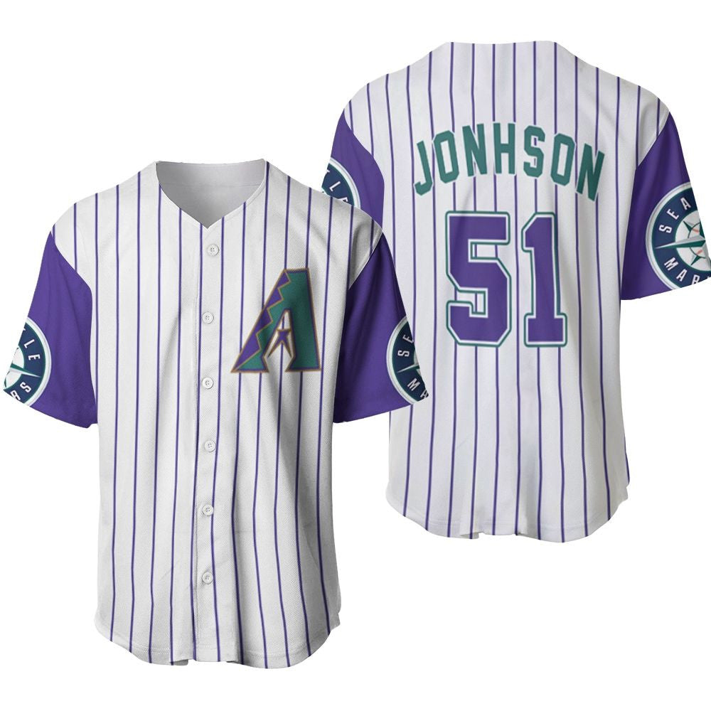 Randy Johnson #51 Arizona Diamondbacks 2020 Inspired Limited Baseball Jersey - White Purple
