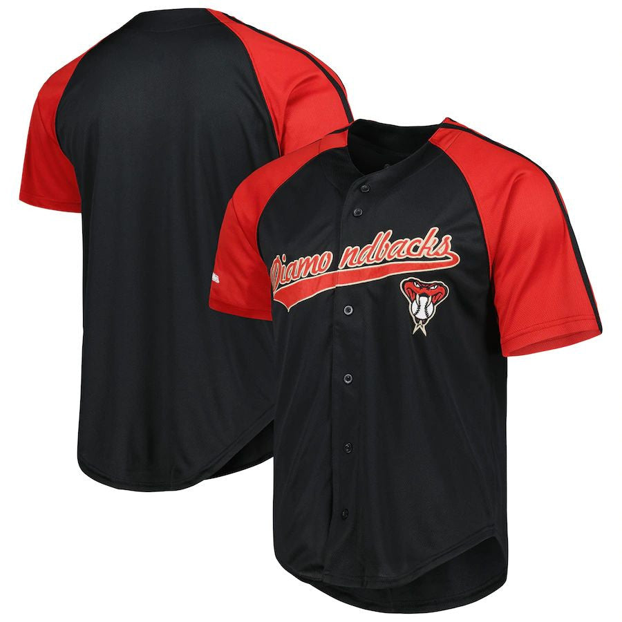 Arizona Diamondbacks Stitches Team Button-Down Raglan Stitc Limited Jersey - Red