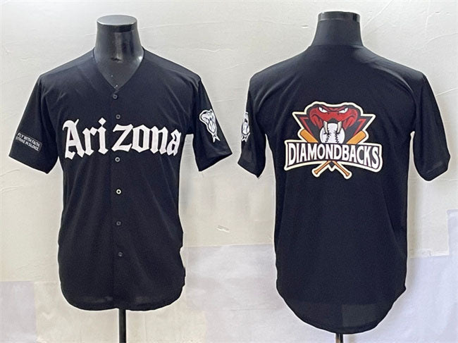Gothic Desert Arizona Diamondbacks Team Big Logo ' Fang Edition' Vapor Prem Limited Jersey - Black