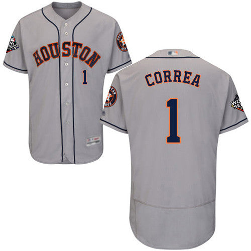 Carlos Correa #1 Houston Astros 2019 Flexbase Authentic World Series Bound Baseball Jersey - Grey