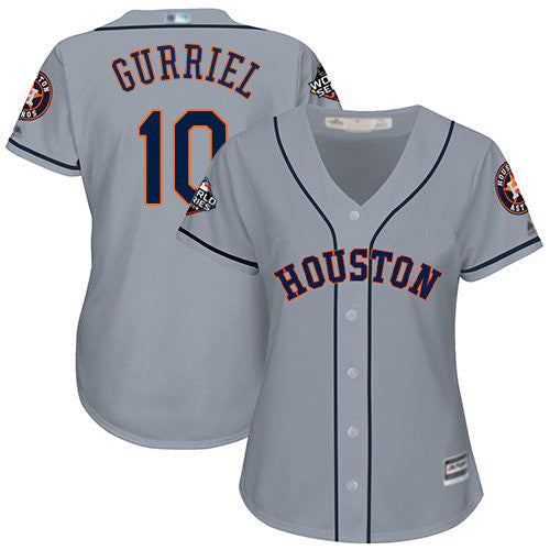 Yuli Gurriel #10 Houston Astros Womens 2019 Road World Series Bound Limited Baseball Jersey - Grey
