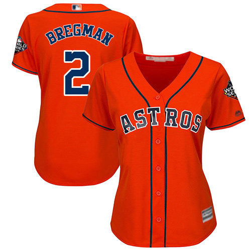 Alex Bregman #2 Houston Astros Womens 2019 Alternate World Series Bound Limited Baseball Jersey - Orange