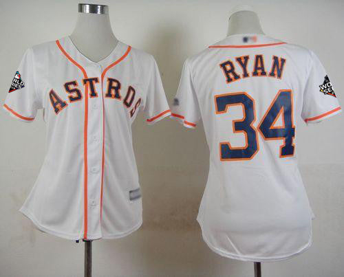Nolan Ryan #34 Houston Astros Womens 2019 Home World Series Bound Limited Baseball Jersey - White