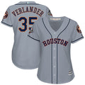 Justin Verlander #35 Houston Astros Womens 2019 Road World Series Bound Limited Baseball Jersey - Grey