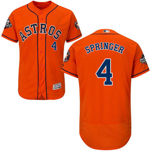 George Springer #4 Houston Astros 2019 Flexbase Authentic World Series Bound Baseball Jersey - Orange