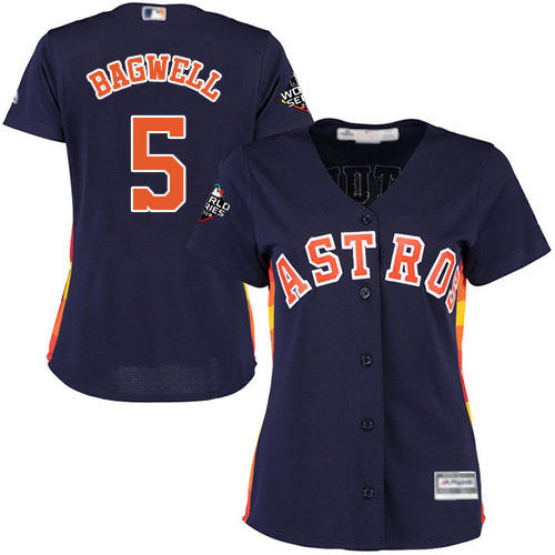 Jeff Bagwell #5 Houston Astros Womens 2019 Alternate World Series Bound Limited Baseball Jersey - Navy Blue