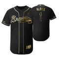 Ozzie Albies #1 Atlanta Braves 2019 Brandedition Black Gift Braves Fans Limited Jersey - Golden