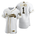 Ozzie Albies #1 Atlanta Braves Brandedition White Gift Braves Fans Limited Jersey - Golden