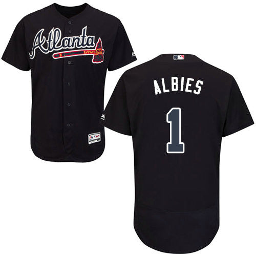Ozzie Albies #1 Atlanta Braves Flexbase Authentic Baseball Jersey - Navy Blue