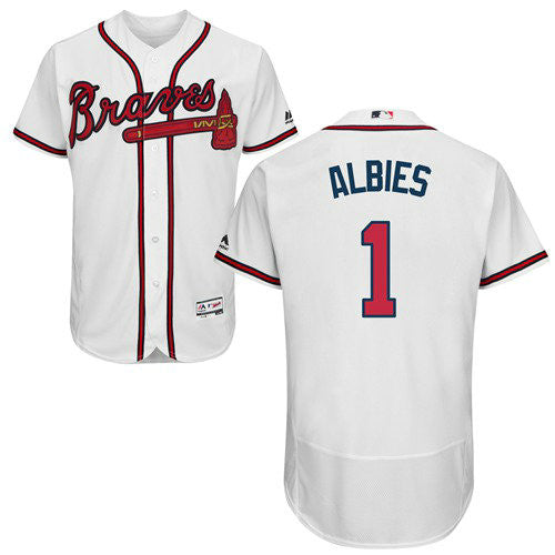 Ozzie Albies #1 Atlanta Braves Flexbase Authentic Baseball Jersey - White