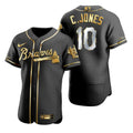 Chipper Jones #10 Atlanta Braves Brandedition Black Gift Braves Fans Limited Jersey - Golden