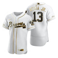 Ronald Acuna Jr #13 Atlanta Braves Brandedition White Gift Braves Fans Limited Jersey - Golden