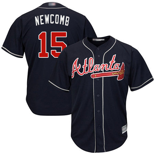 Sean Newcomb #15 Atlanta Braves Mens Limited Alternate Cool Base Baseball Jersey - Navy Blue