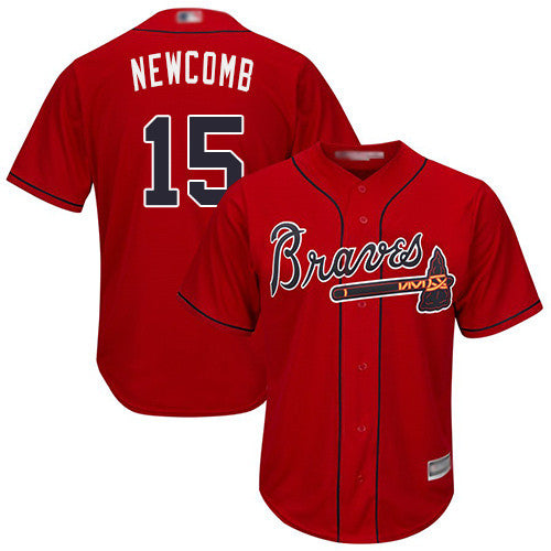 Sean Newcomb #15 Atlanta Braves Mens Limited Alternate Cool Base Baseball Jersey - Red