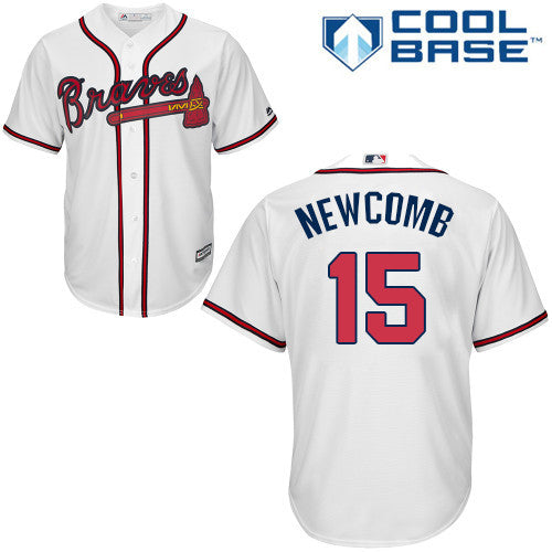 Sean Newcomb #15 Atlanta Braves Mens Limited Home Cool Base Baseball Jersey - White