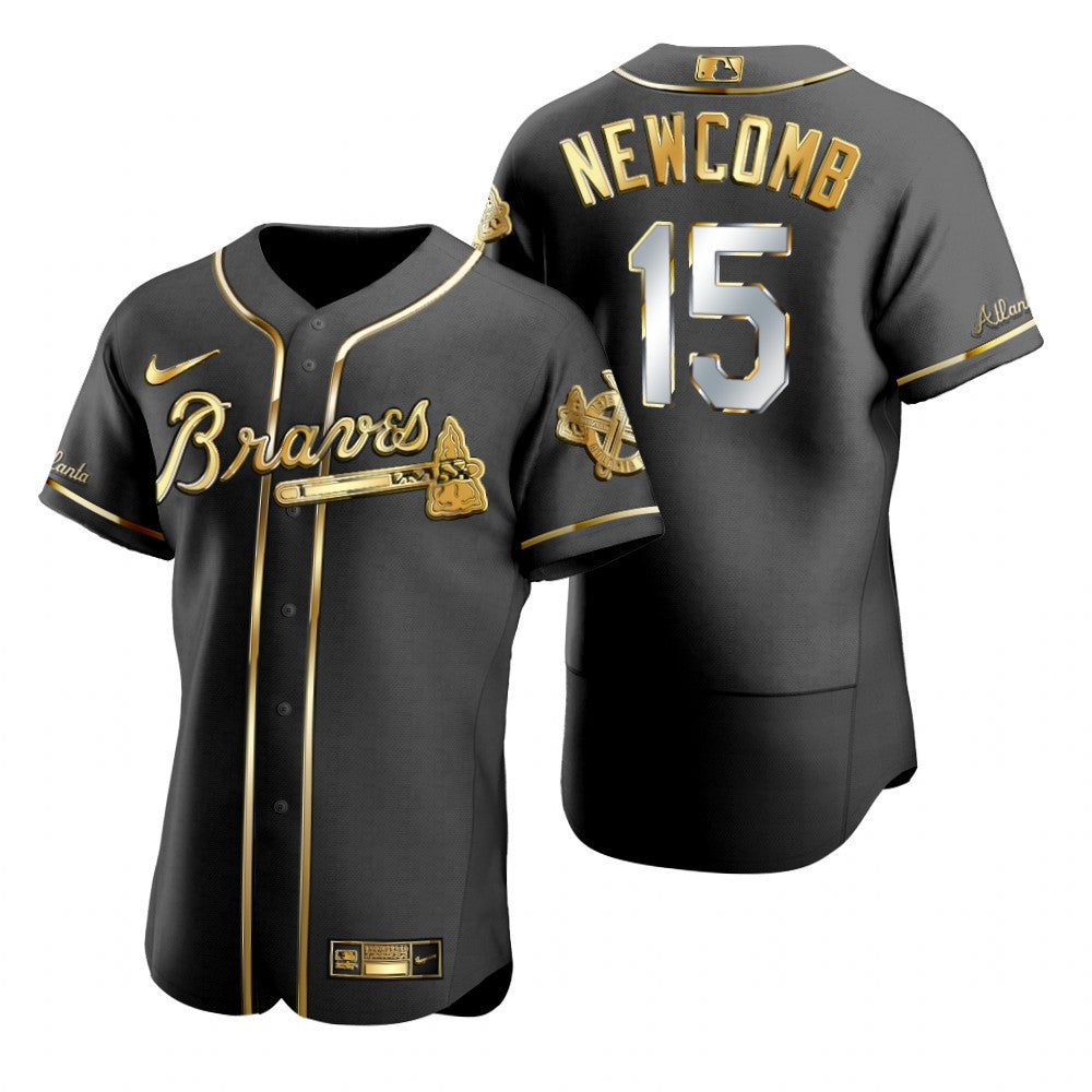 Sean Newcomb #15 Atlanta Braves Brandedition Black Gift Braves Fans Limited Jersey - Golden