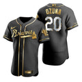 Marcell Ozuna #20 Atlanta Braves Brandedition Black Gift Braves Fans Limited Jersey - Golden