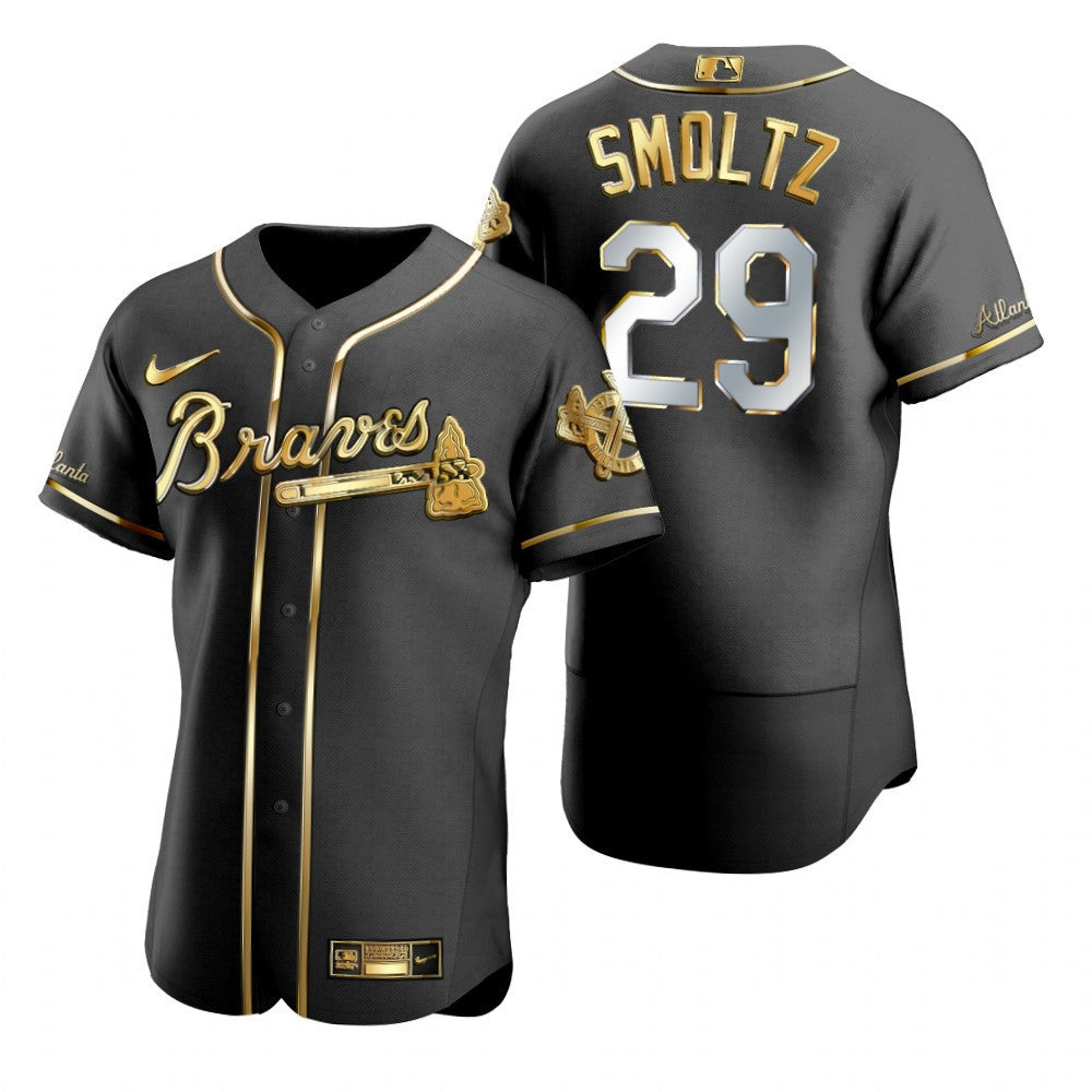 John Smoltz #29 Atlanta Braves Brandedition Black Gift Braves Fans Limited Jersey - Golden