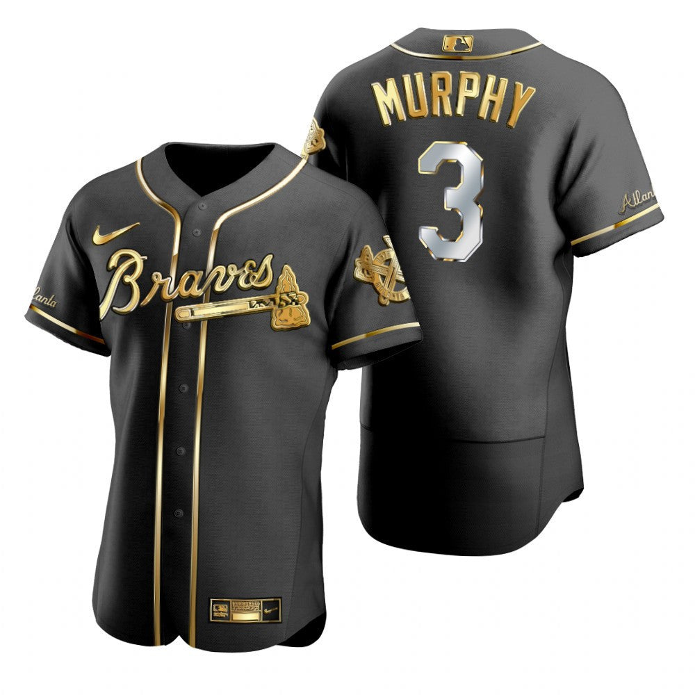 Dale Murphy #3 Atlanta Braves Brandedition Black Gift Braves Fans Limited Jersey - Golden