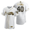 Mike Soroka #40 Atlanta Braves Brandedition White Gift Braves Fans Limited Jersey - Golden