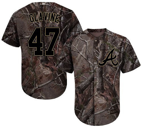 Tom Glavine #47 Atlanta Braves Realtree Limited Cool Base Jersey - Camo
