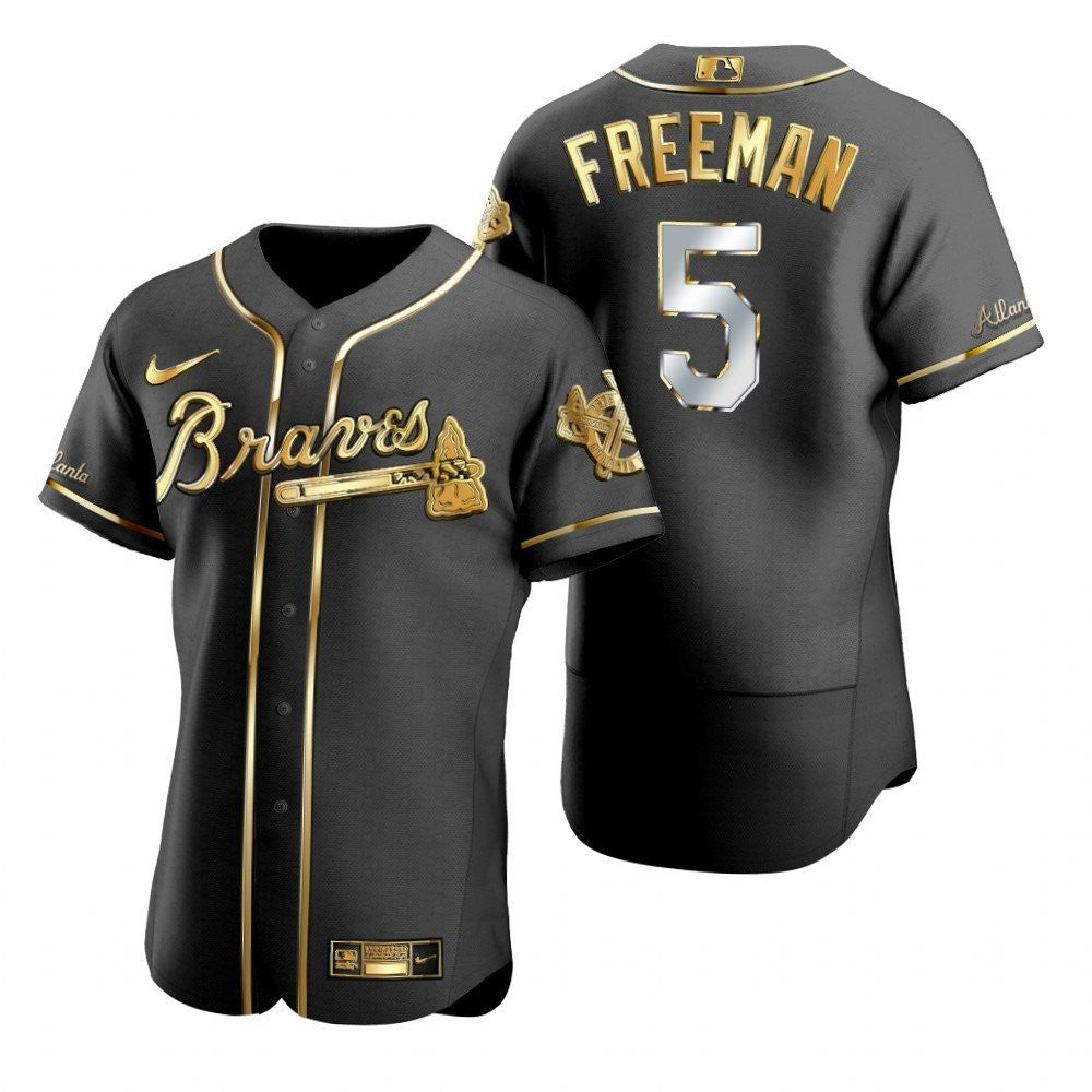 Freddie Freeman #5 Atlanta Braves Brandedition Black Gift Braves Fans Limited Jersey - Golden