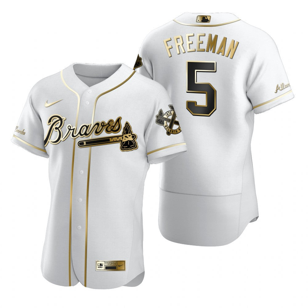 Freddie Freeman #5 Atlanta Braves Brandedition White Gift Braves Fans Limited Jersey - Golden